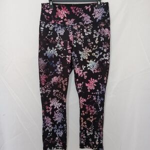ZELOS Yoga Floral Print  Ankle Leggings Size L Beautiful